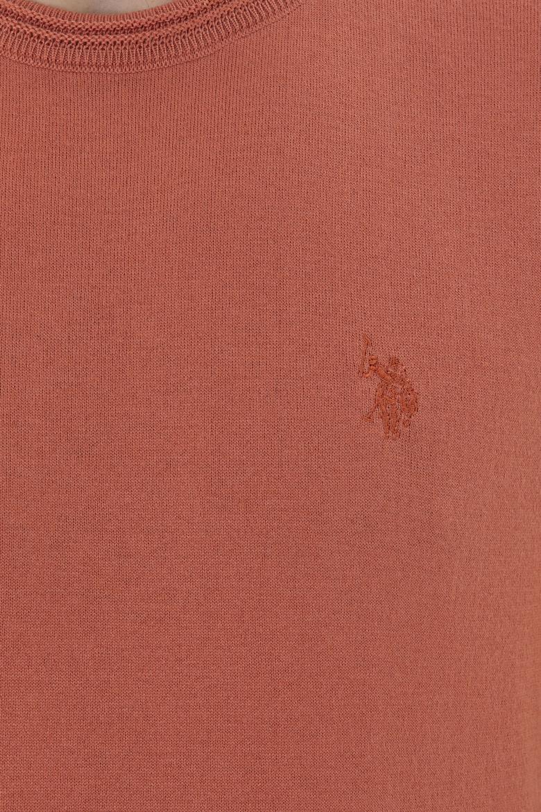 Erkek Slim Fit Bisiklet Yaka Pudra Kazak - 50280428044