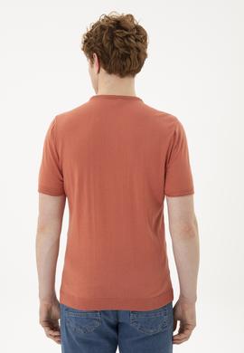 Erkek Slim Fit Bisiklet Yaka Pudra Kazak - 50280428044