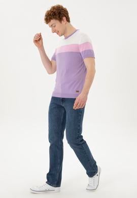 Erkek Slim Fit Bisiklet Yaka Lila Kazak - 50280430035