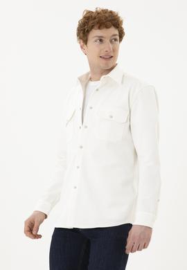 Erkek Ekru Uzun Kollu Gömlek - 50283794003