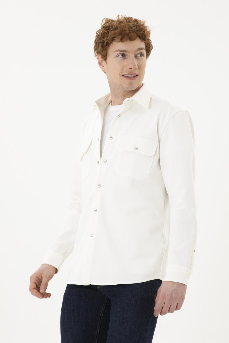 Erkek Ekru Uzun Kollu Gömlek - 50283794003