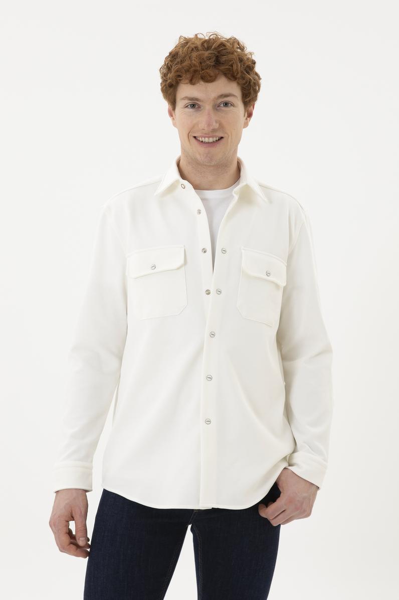 Erkek Ekru Uzun Kollu Gömlek