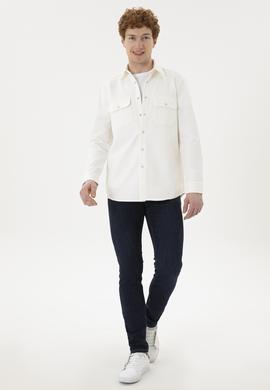 Erkek Ekru Uzun Kollu Gömlek - 50283794003