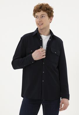 Erkek Lacivert Uzun Kollu Gömlek - 50283794015