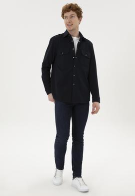 Erkek Lacivert Uzun Kollu Gömlek - 50283794015