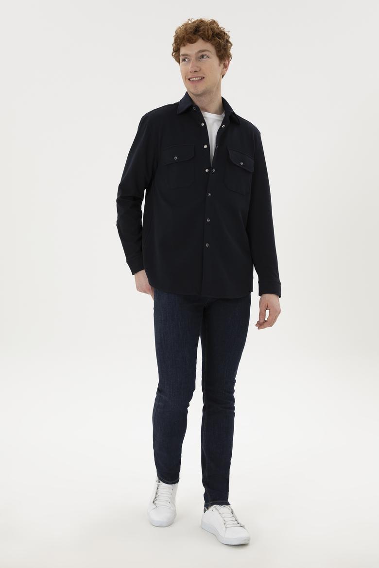 Erkek Lacivert Uzun Kollu Gömlek - 50283794015