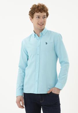 Erkek Mint Uzun Kollu Basic Gömlek - 50288629060