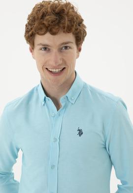 Erkek Mint Uzun Kollu Basic Gömlek - 50288629060