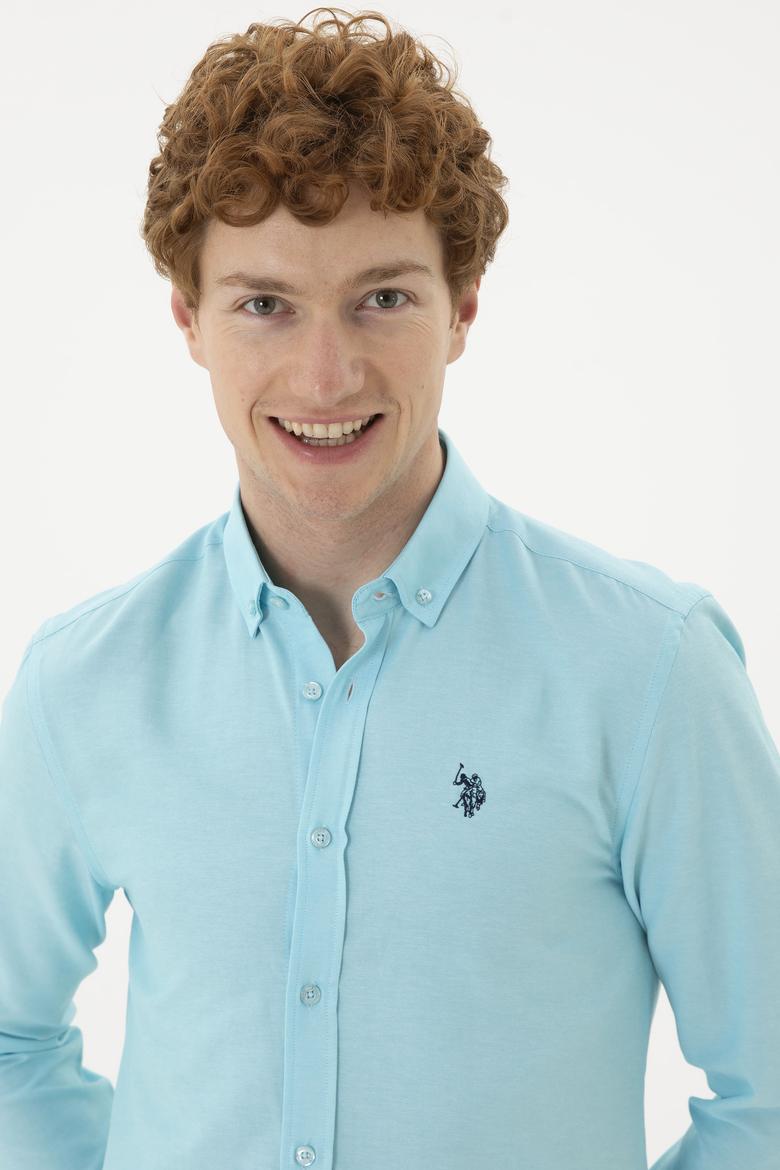 Erkek Mint Uzun Kollu Basic Gömlek - 50288629060