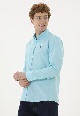 Erkek Mint Uzun Kollu Basic Gömlek - 50288629060