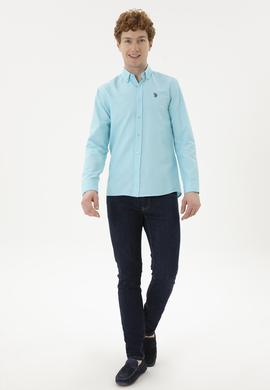 Erkek Mint Uzun Kollu Basic Gömlek - 50288629060