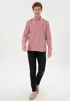 Erkek Kareli Kırmızı Gömlek - 50282805021