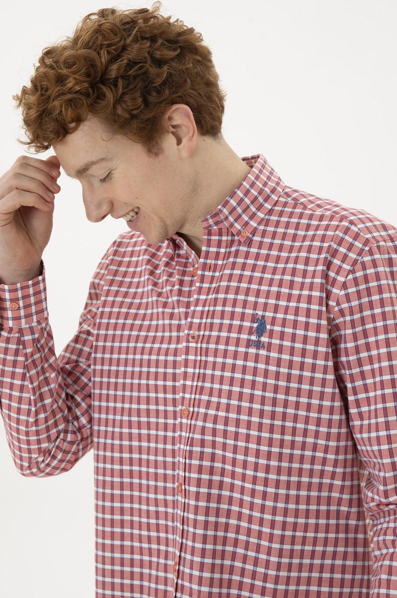 Erkek Kareli Kırmızı Gömlek