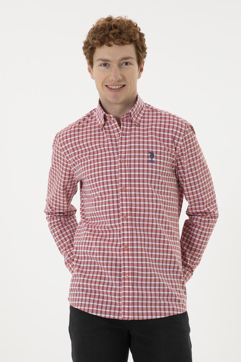 Erkek Kareli Kırmızı Gömlek - 50282805021