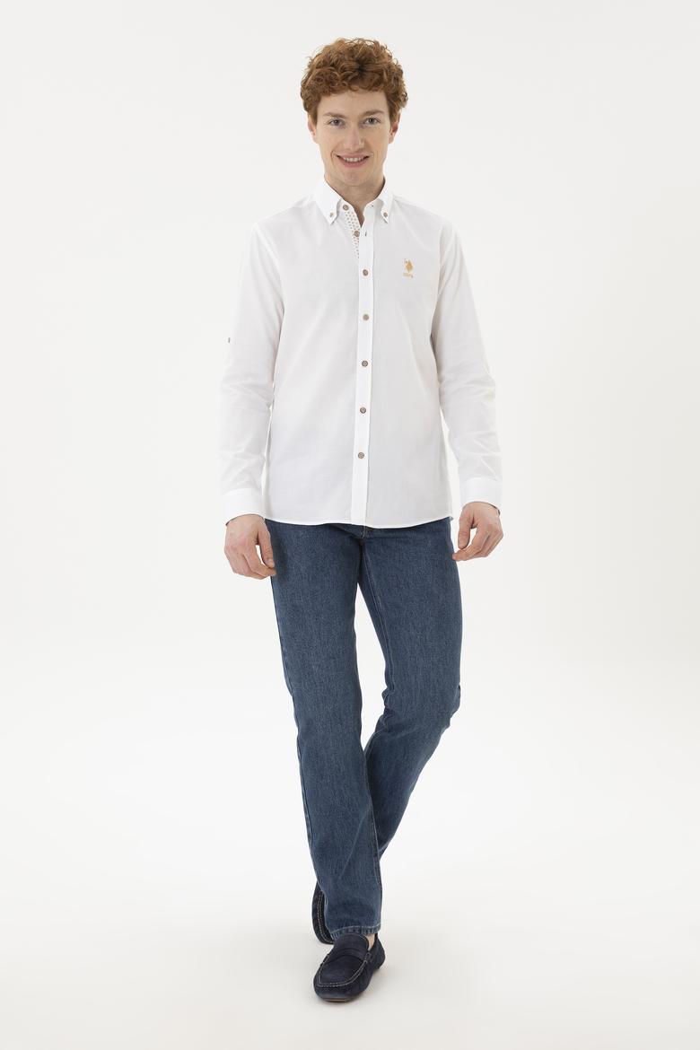 Erkek Beyaz Uzun Kollu Gömlek - 50288299004