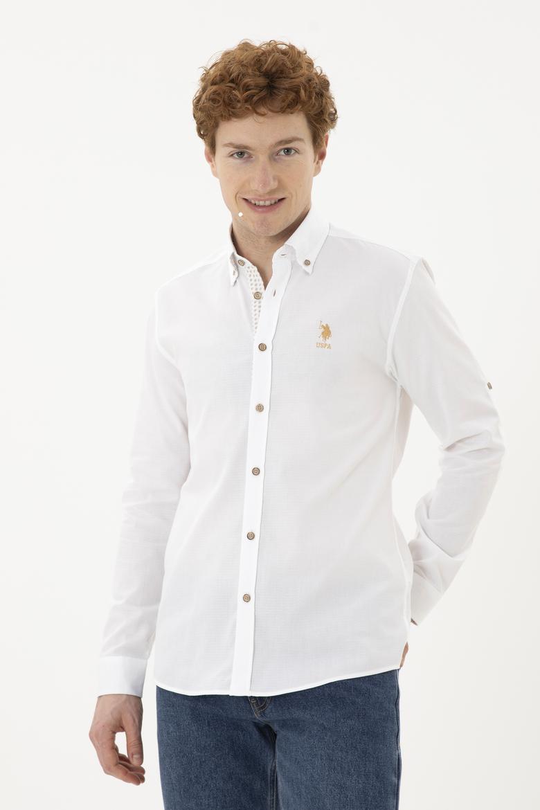 Erkek Beyaz Uzun Kollu Gömlek - 50288299004