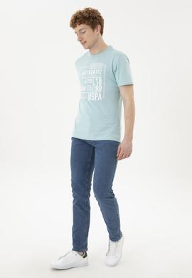 Erkek Su Yeşili Tişört - 50282006058