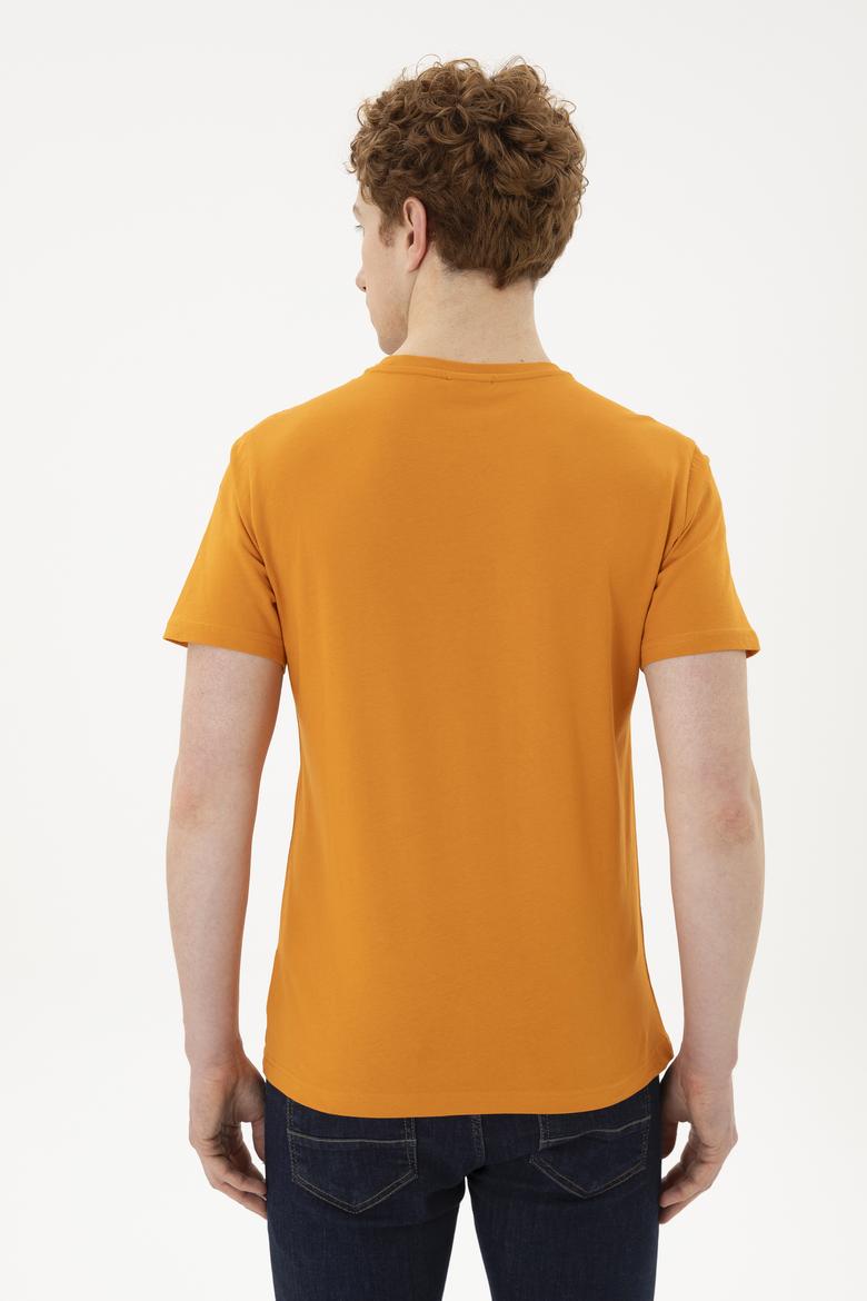 Erkek Regular Fit Bisiklet Yaka Kiremit Tişört - 50282027029