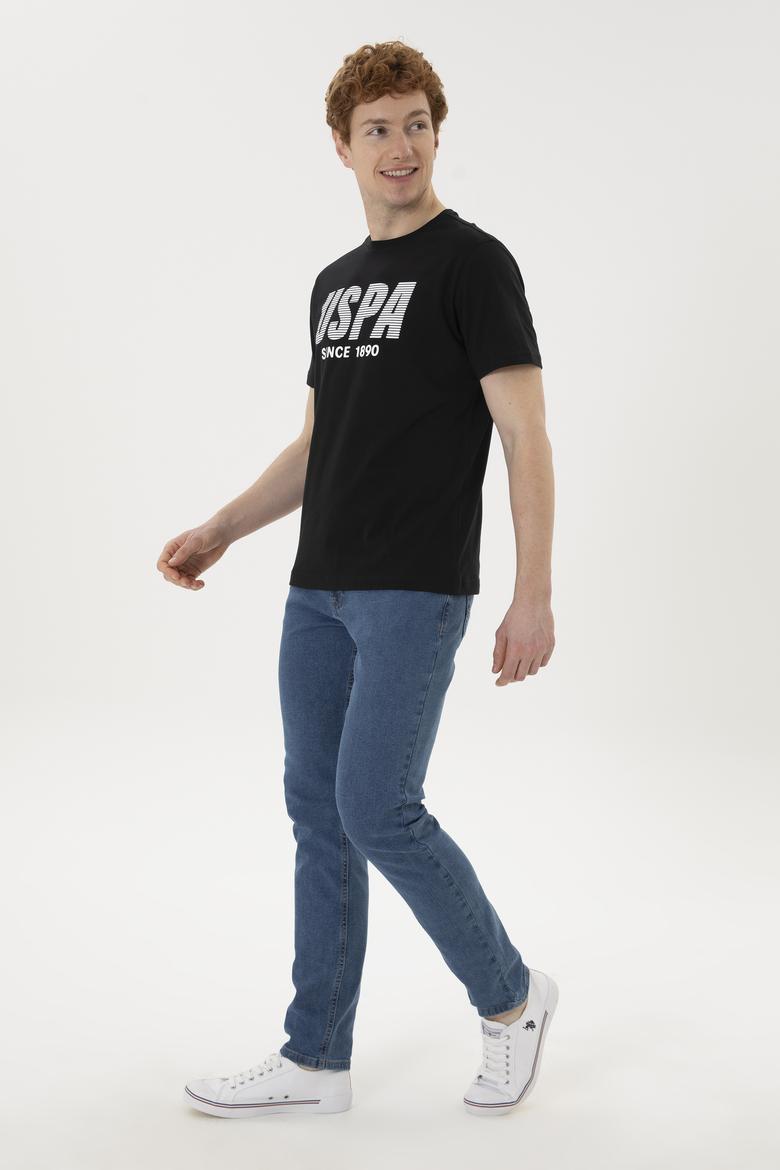 Erkek Regular Fit Bisiklet Yaka Siyah Tişört - 50282027046