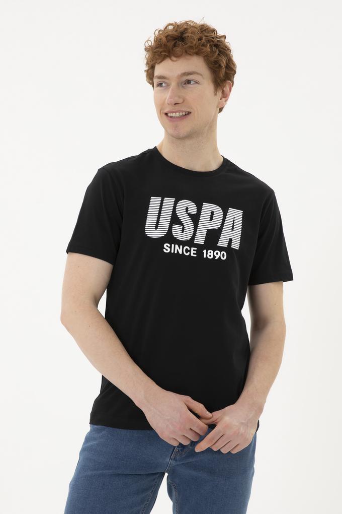 Erkek Regular Fit Bisiklet Yaka Siyah Tişört