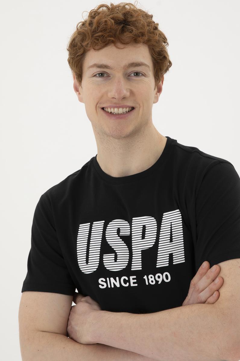 Erkek Regular Fit Bisiklet Yaka Siyah Tişört