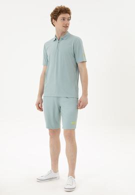 Erkek Su Yeşili Örme Şort - 50282244041