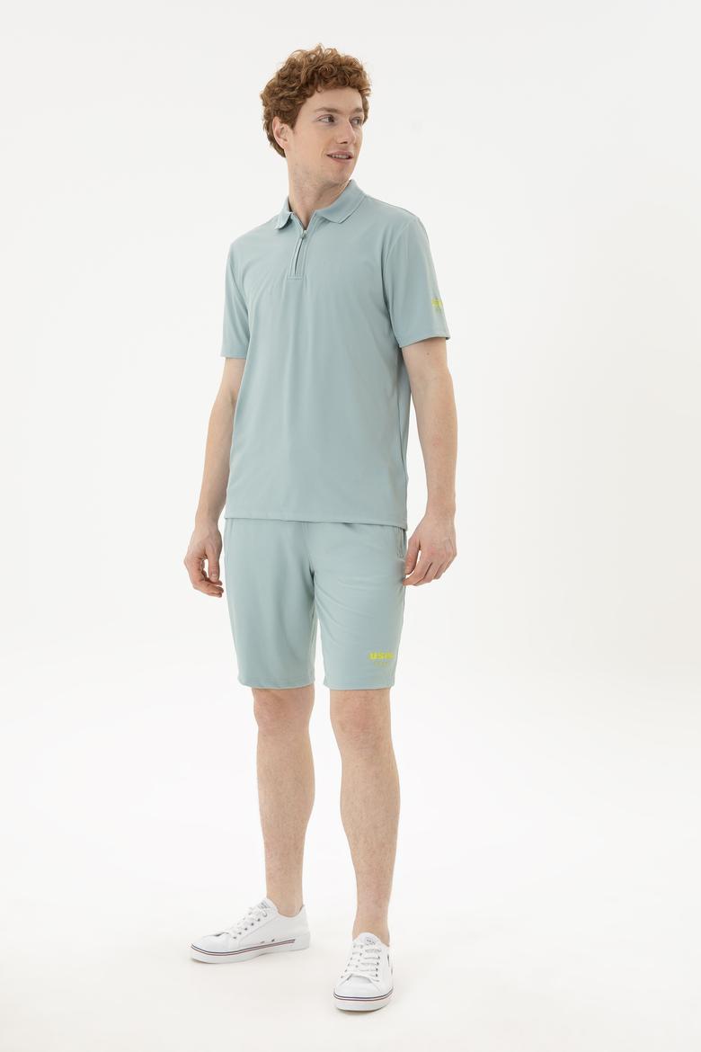 Erkek Su Yeşili Örme Şort - 50282244041