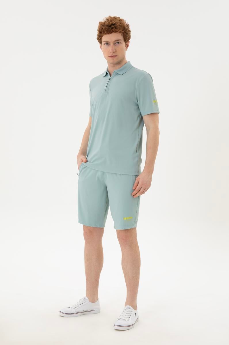 Erkek Su Yeşili Örme Şort