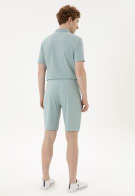 Erkek Su Yeşili Örme Şort - 50282244041