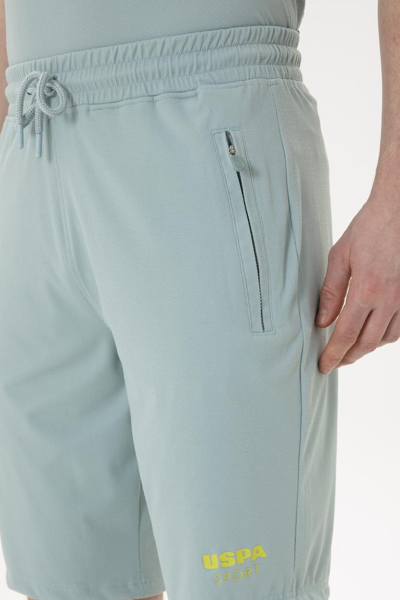 Erkek Su Yeşili Örme Şort - 50282244041