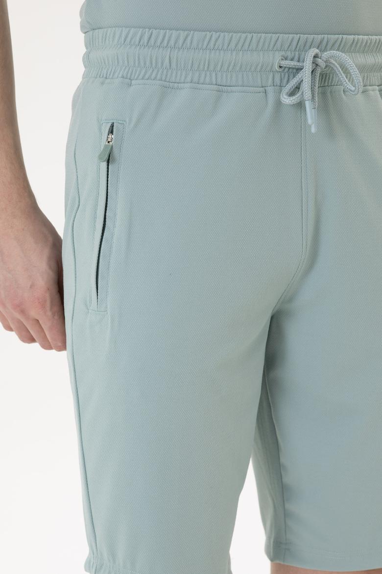 Erkek Su Yeşili Örme Şort - 50282244041