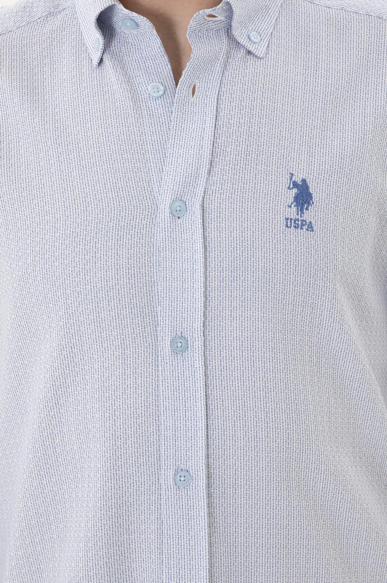 Erkek Saks Uzun Kollu Gömlek