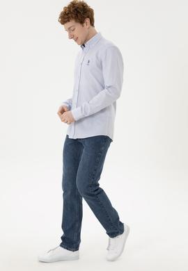 Erkek Saks Uzun Kollu Gömlek - 50282814003