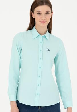 Kadın Su Yeşili Uzun Kollu Basic Gömlek - 50288851124