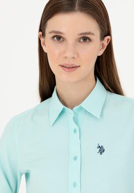 Kadın Su Yeşili Uzun Kollu Basic Gömlek - 50288851124