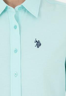 Kadın Su Yeşili Uzun Kollu Basic Gömlek - 50288851124