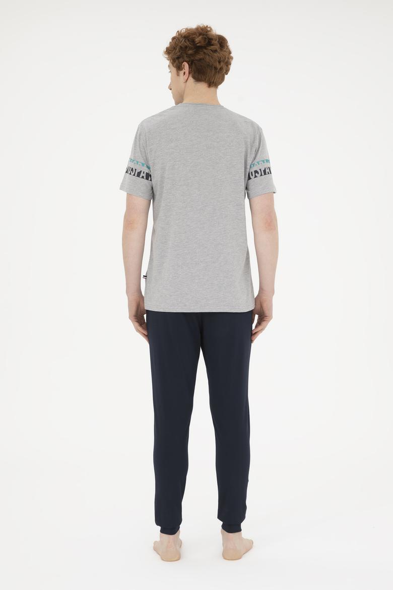 Erkek Gri Melanj Pijama Takımı - 50291687002