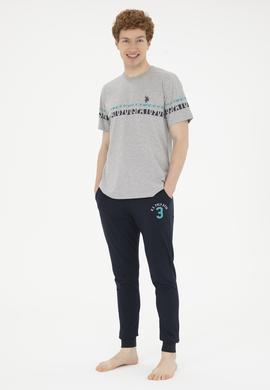 Erkek Gri Melanj Pijama Takımı - 50291687002
