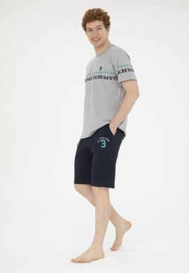 Erkek Gri Melanj Pijama Takımı - 50291687002