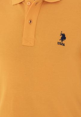 Erkek Koyu Sarı Basic Polo Yaka Tişört - 50248548145