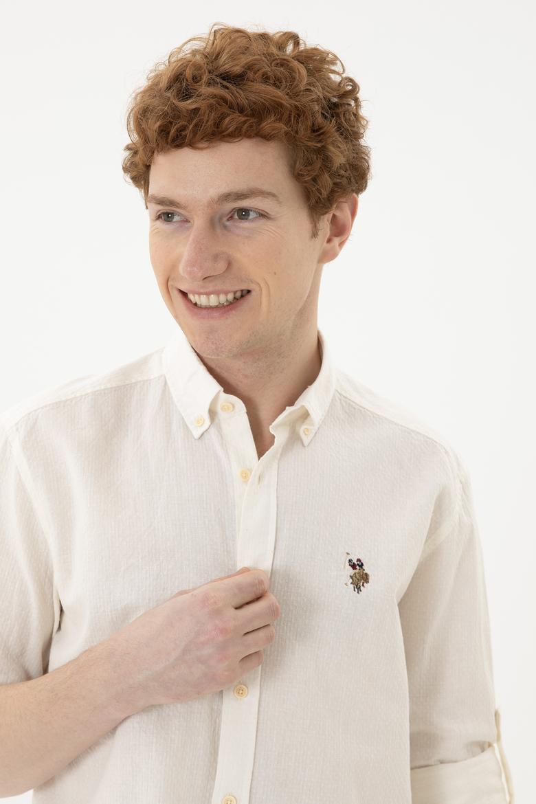 Erkek Krem Uzun Kollu Gömlek - 50263359032