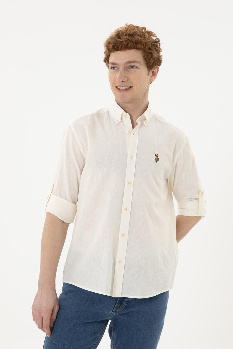 Erkek Krem Uzun Kollu Gömlek - 50263359032