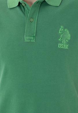 Erkek Slim Fit Polo Yaka Yeşil Basic Tişört - 50263475129