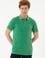 Erkek Slim Fit Polo Yaka Yeşil Basic Tişört