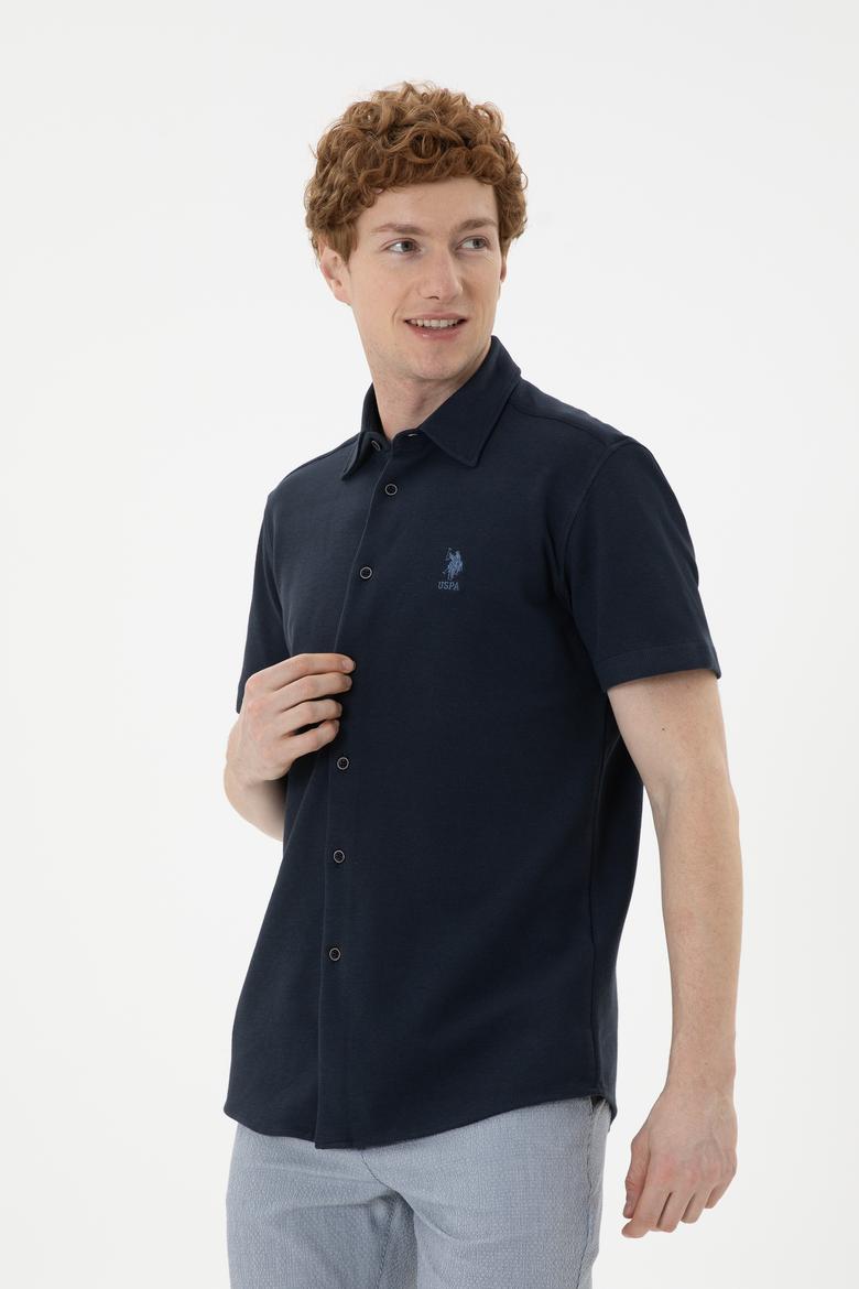 Erkek Lacivert Kısa Kollu Gömlek - 50283788007