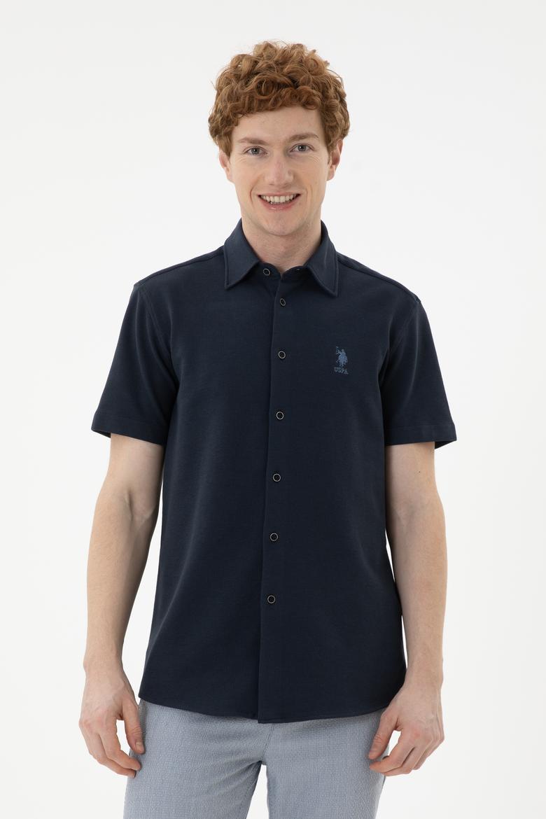 Erkek Lacivert Kısa Kollu Gömlek