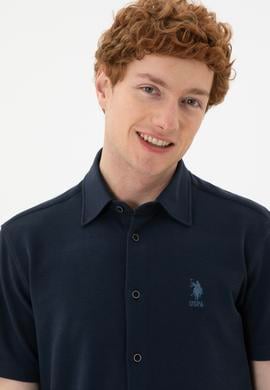 Erkek Lacivert Kısa Kollu Gömlek - 50283788007