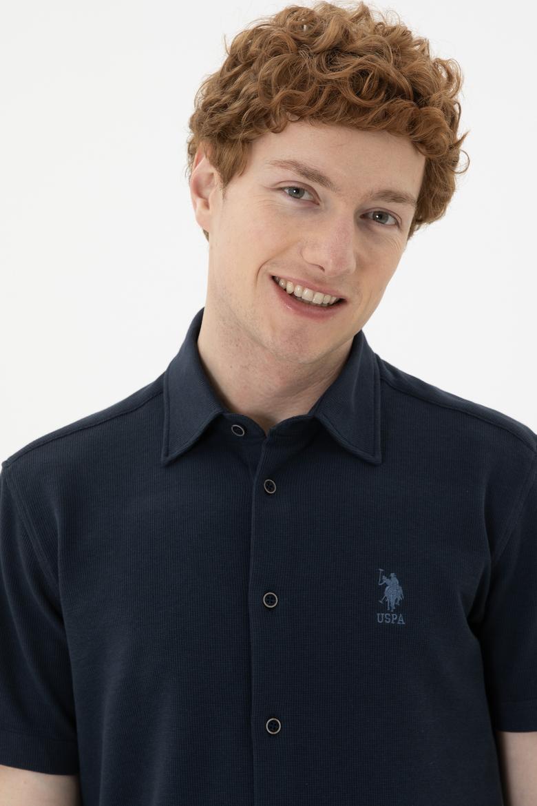 Erkek Lacivert Kısa Kollu Gömlek - 50283788007