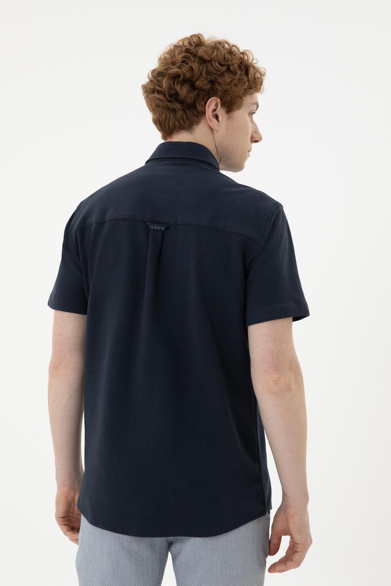 Erkek Lacivert Kısa Kollu Gömlek - 50283788007