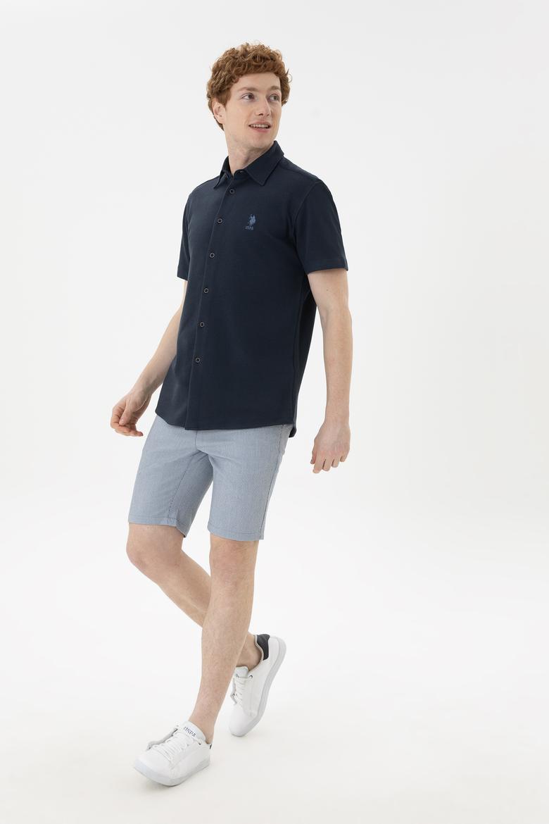 Erkek Lacivert Kısa Kollu Gömlek - 50283788007